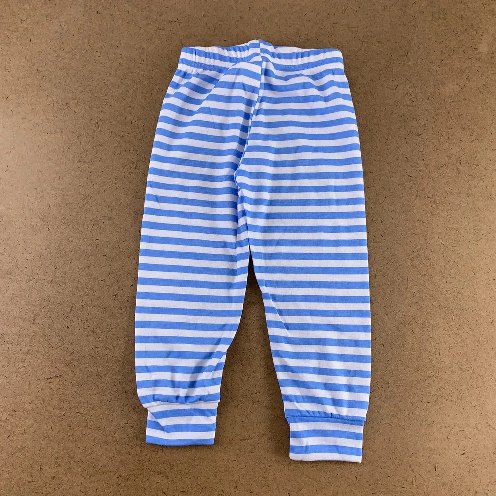 Lullaby Set Toddler Size 3T Blue White Striped Helicopter 2 Piece Pajama Set NWT